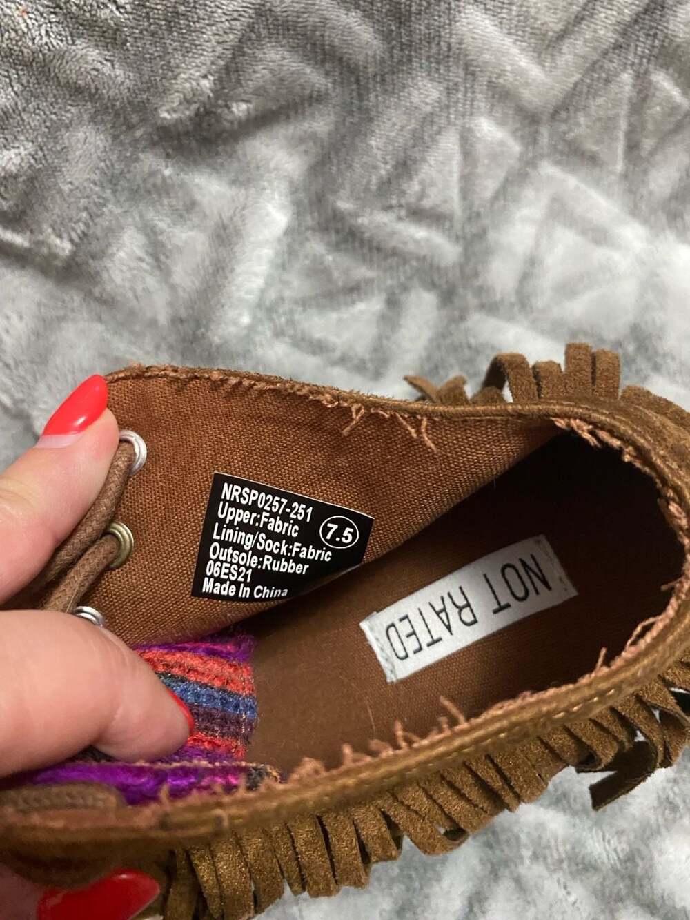 Not Rated Nick Brown Micro Suede Fringe Hidden Wedge Sneaker - Picture 4 of 7